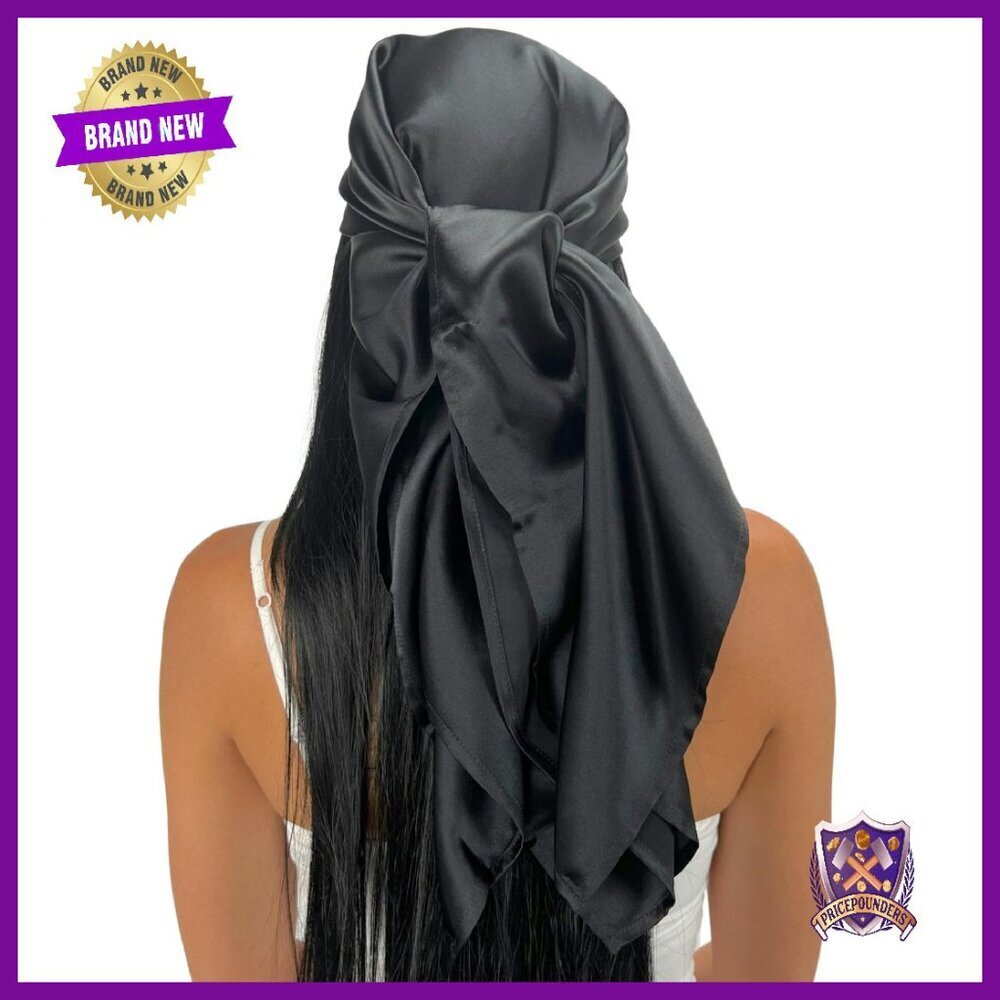 100% Silk Head Scarf 36" Square - Hair Protection Day & Night